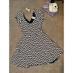 Pink Victoria Secret Black & White Patterned Dress